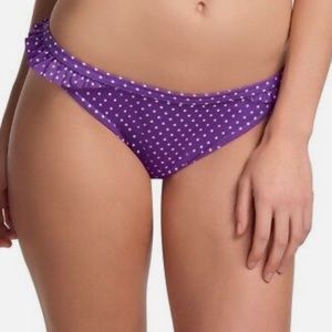 FREYA PIER RIO IRIS PURPLE/WHITE SPOTTED polka dot BIKINI ruffled bottom S